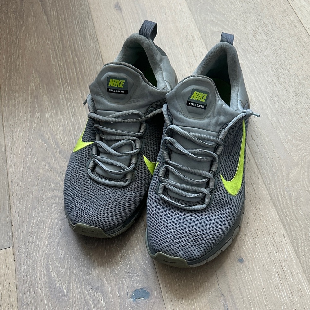 Nike Gray and Neon Green Athletic Shoes
